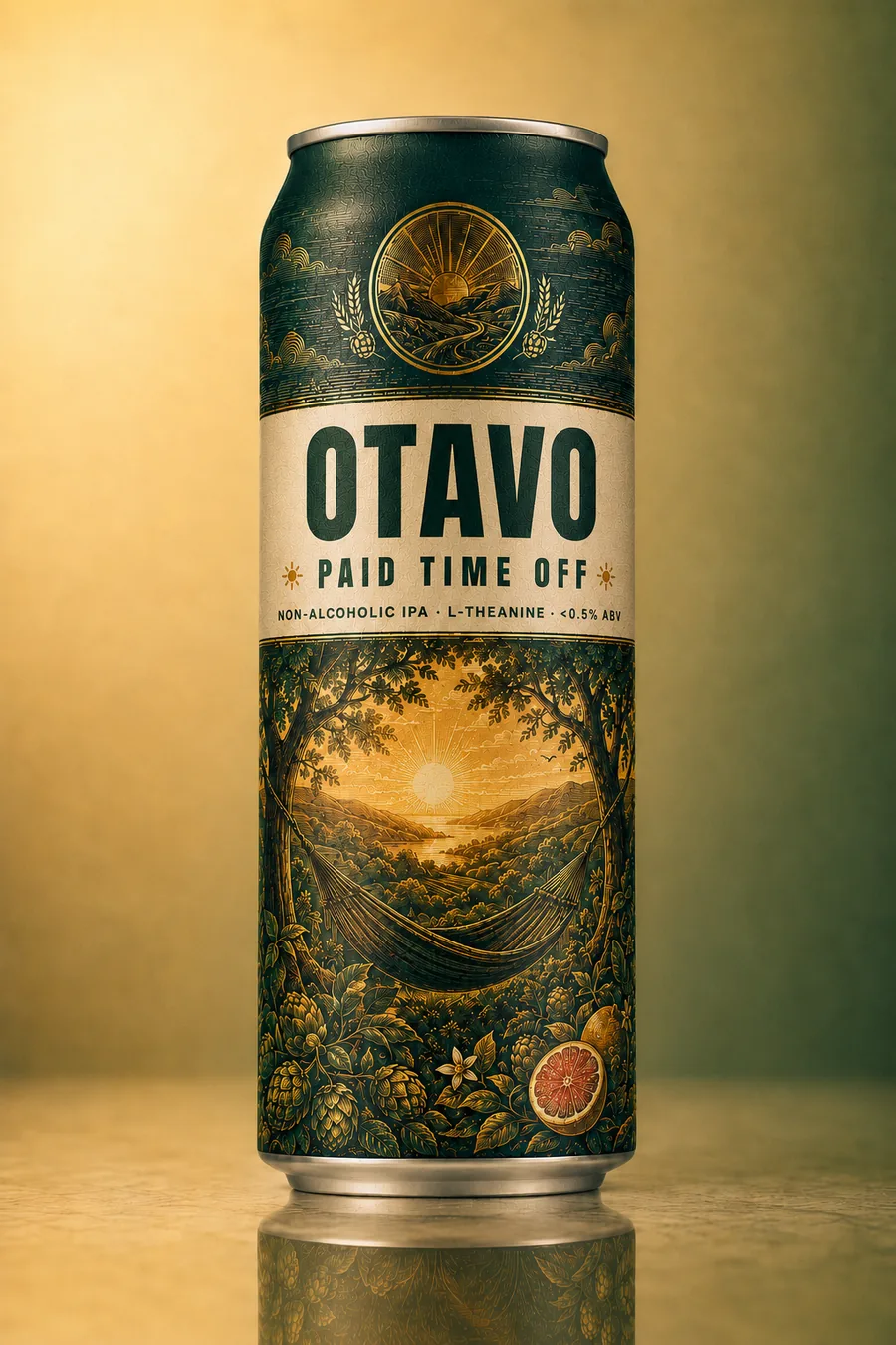 Otavo Paid Time Off, non-alcoholic IPA can